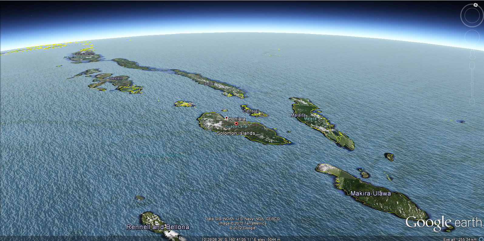 Solomon Islands Earth Map